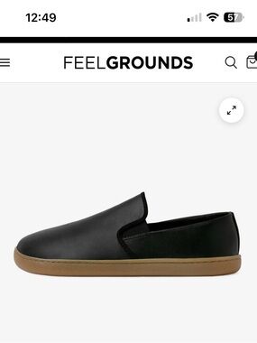 Feel Grounds Droptop Luxe Black Slip-On Barefoot Sneakers, men’s and women’s